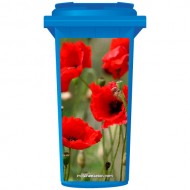 Red Poppys Wheelie Bin Sticker Panel